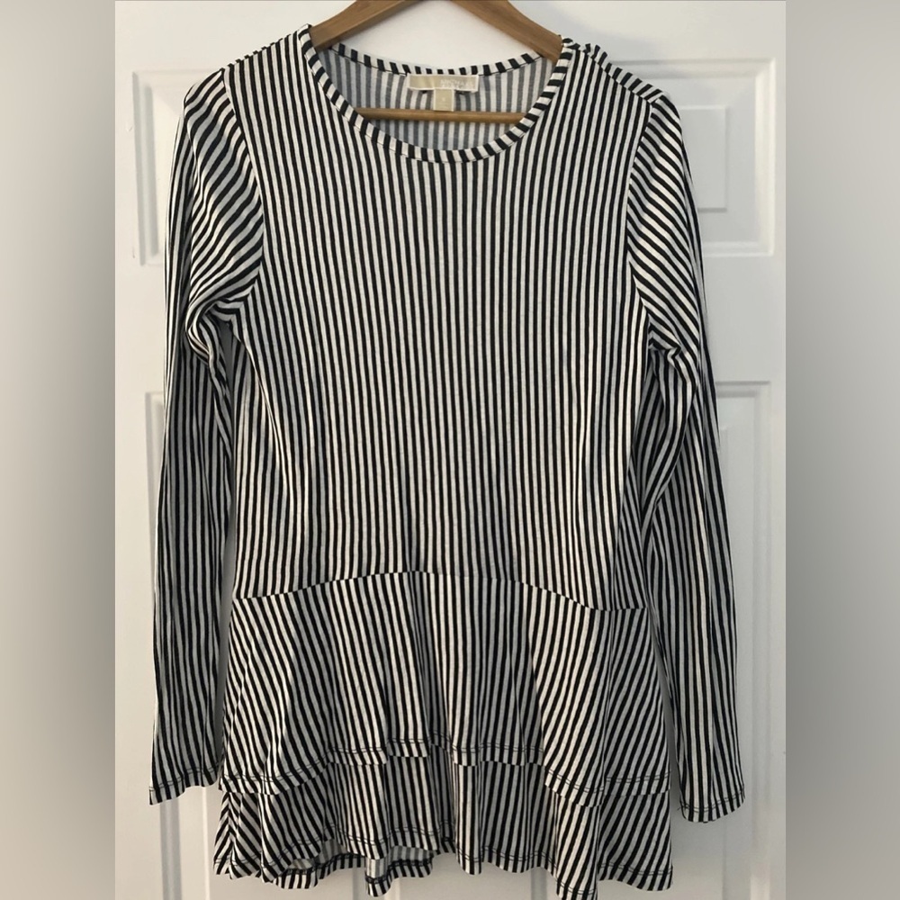Michael Kors Black and White Long Sleeve Tee Size S